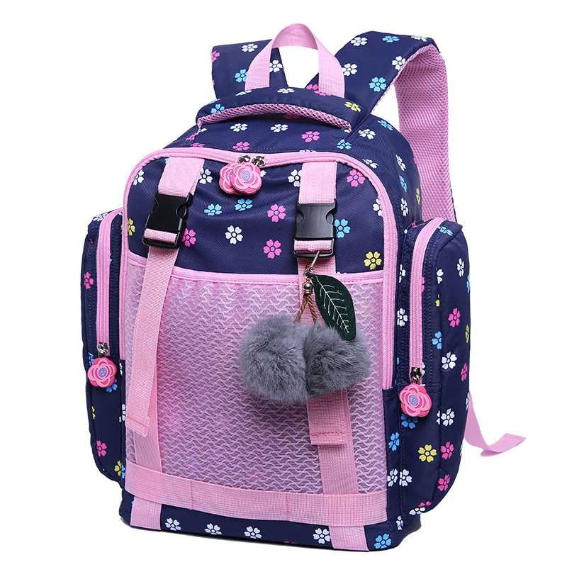 

New 2018 Water Resistant Girl Flower Printed Primary Junior High University School Bag For Girls Bookbag Student School Backpack