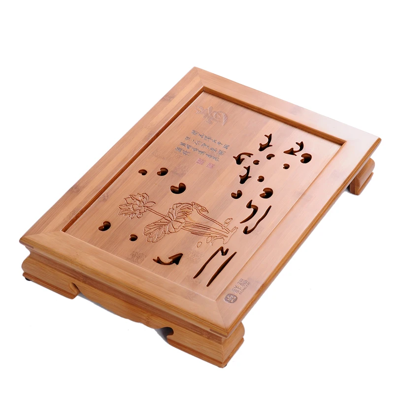 40*28*7 5 см лотоса и рыбы * Бамбук Gongfu Чай Стол сервировочный поднос из бамбука стол