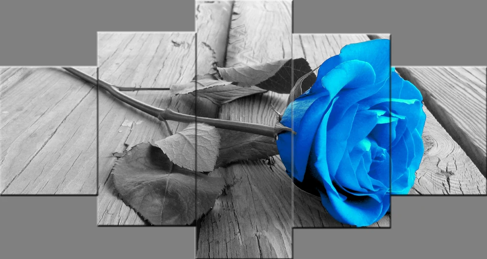 5 Panels Gray Roses Flowers Wall Pictures for Living Room Photo to Canvas Art Home Decor Bedroom Painting | Дом и сад