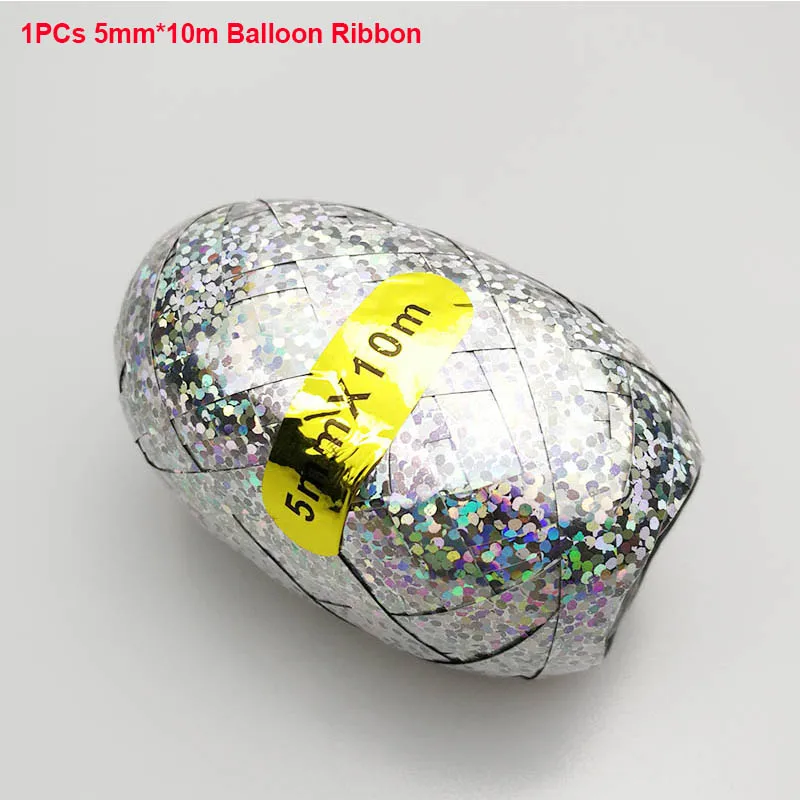 1pcs Ribbon Silver 30 шт. 12 дюймов латексные красочные украшения для дня рождения для взрослых и детей золотые, серебристые, черные латексные шарики Свадебные украшения гелиевые - Цвет: 1pcs Ribbon Silver