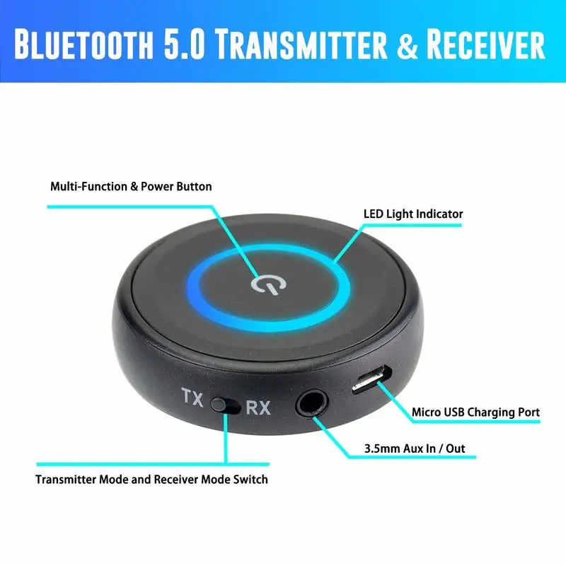 2 в 1 последний Bluetooth V5.0 аудио передатчик приемник с APTX низкой задержкой