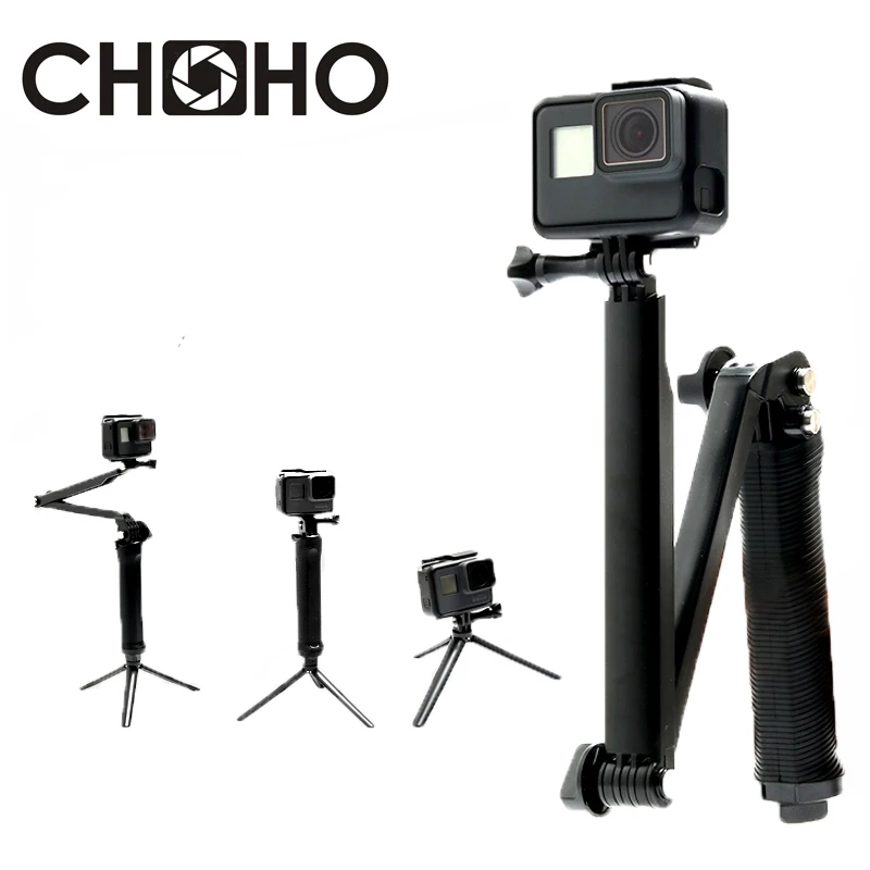 Селфи палка монопод ручной Выдвижной полюс 3 Way + Мини штатив для Gopro HERO 7 6 5 4 xiaomi yi k