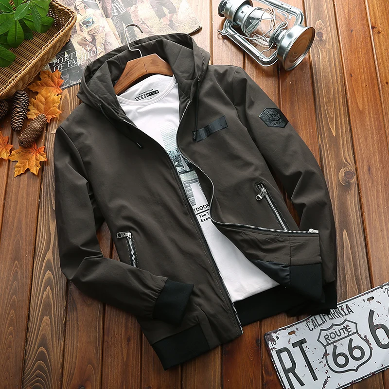 

brand 2018 Bomber casual long windbreaker jackets men, black tactical coats plus size 4XL Jacket clothes