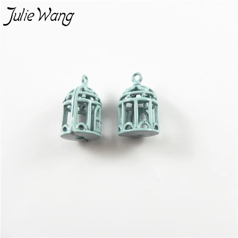 4 Julie Wang 5 шт. цветная круглая птичья клетка Форма цинковый подвески из сплавов ручной работы женские ювелирные изделия Twinket браслет фурнитура 12*20 мм - Окраска металла: 4