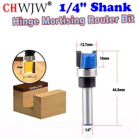 1pc 14 shank hinge mortising edge trimmer router bit 12 w x 10mmh woodworking milling cutter for cutting tool