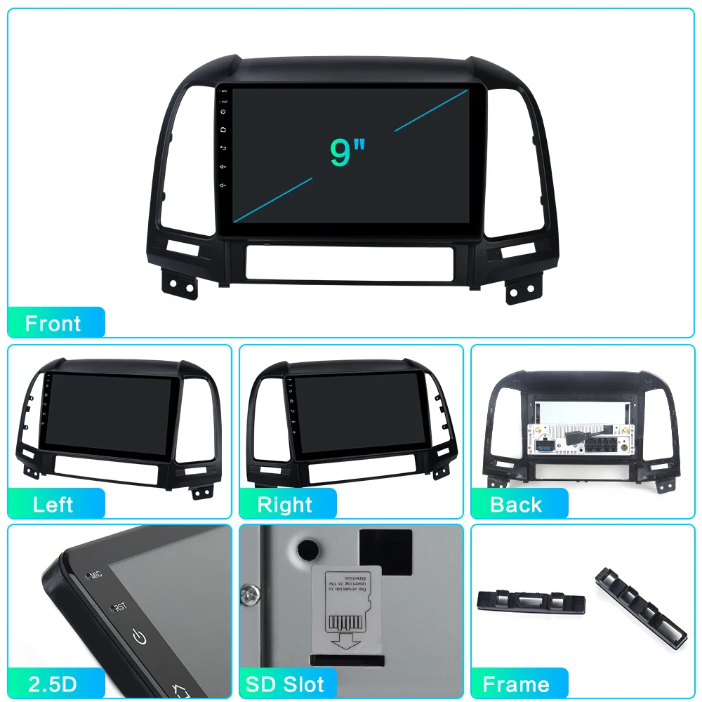 Dasaita " ips автомобильный стерео DSP радио Android 9,0 для hyundai Santa Fe 2006 2007 2008 2009 2010 2011 USB Мультимедиа Навигация