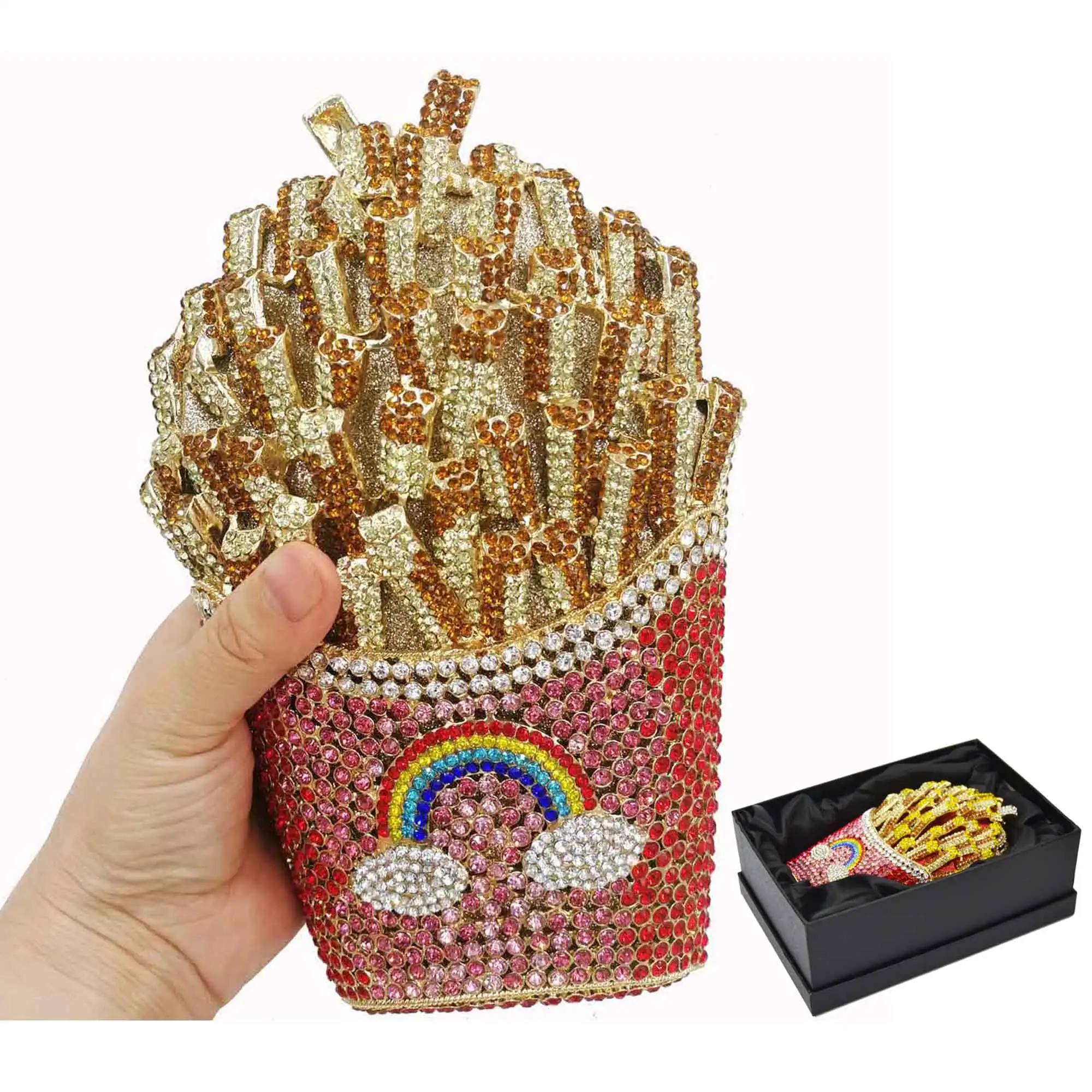 Новый продукт Женский кошелек с цветными кристаллами ручные клатчи инкрустацией