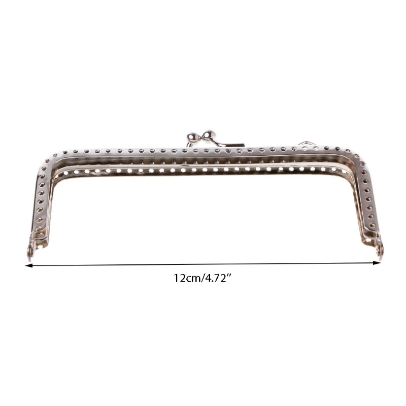 

1pc Sew Holes Purse Handbag Handle Metal Coins Bag Kiss Clasp Frame 12cm