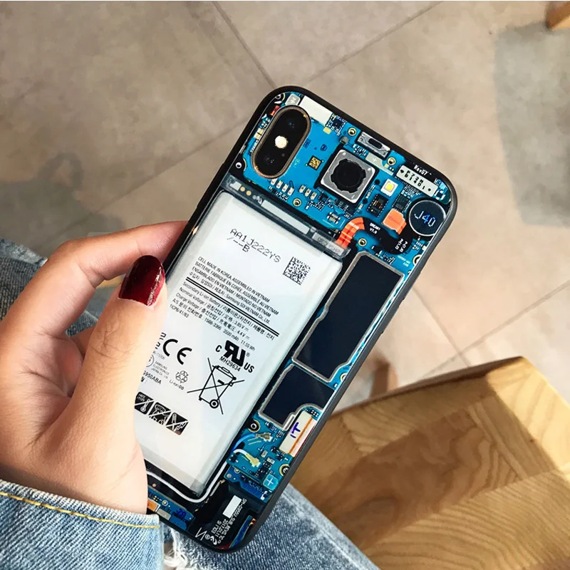 Чехол из закаленного стекла для телефона iPhone XS MAX XR X чехол в форме задней печатной