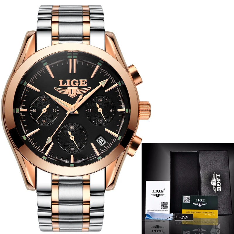 Reloj Hombre 2017 LIGE модные хронограф спортивные мужские часы лучший бренд класса люкс