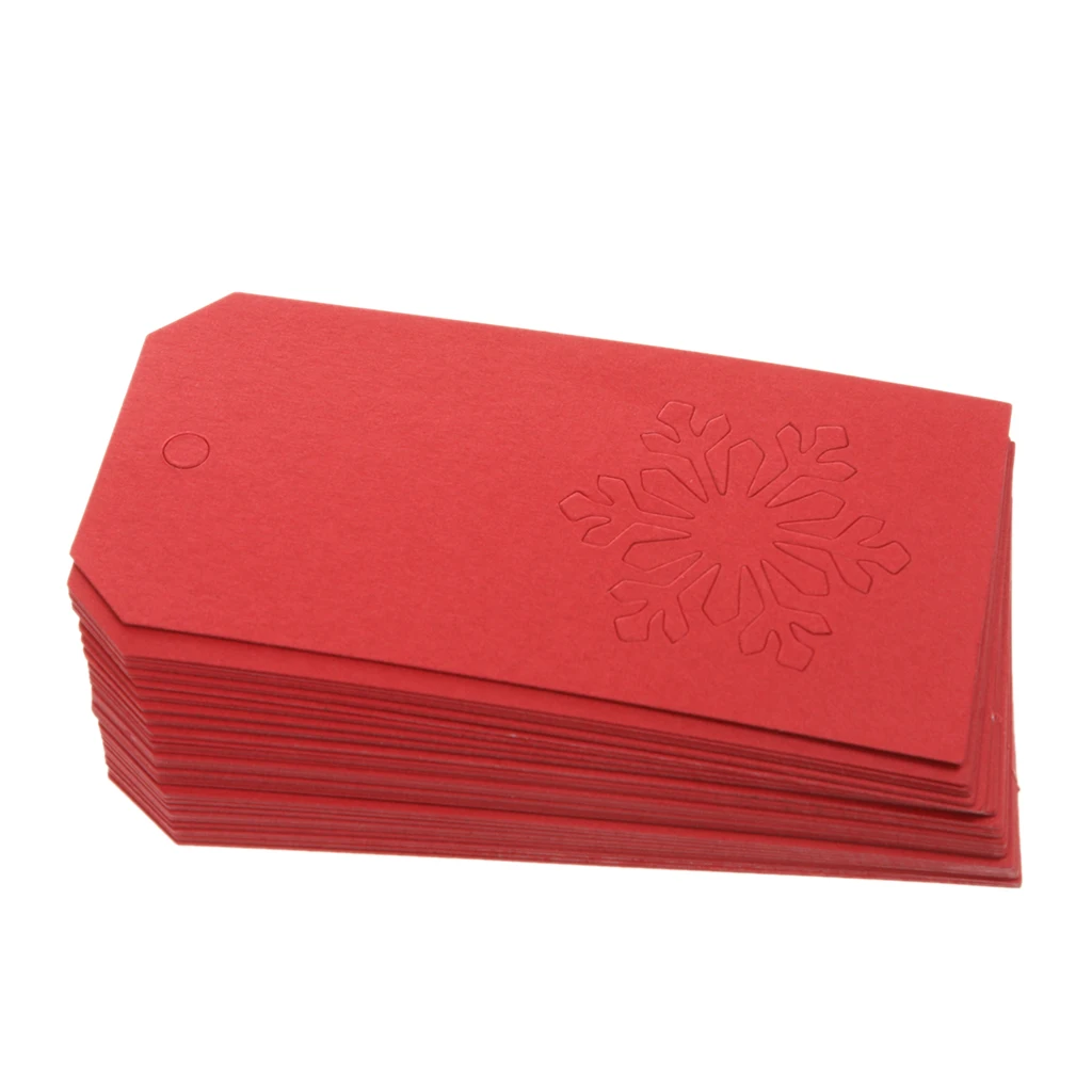 100 шт. крафт-бумаги теги подарок упаковка этикеток со снежинками Пустая бирка для