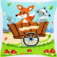 Животные 4 стиля крестиком коврик на подушку DIY ремесло гобелен подушка 42 см на 42 см рукоделие крючком подушка вышивка - Цвет: Фиолетовый