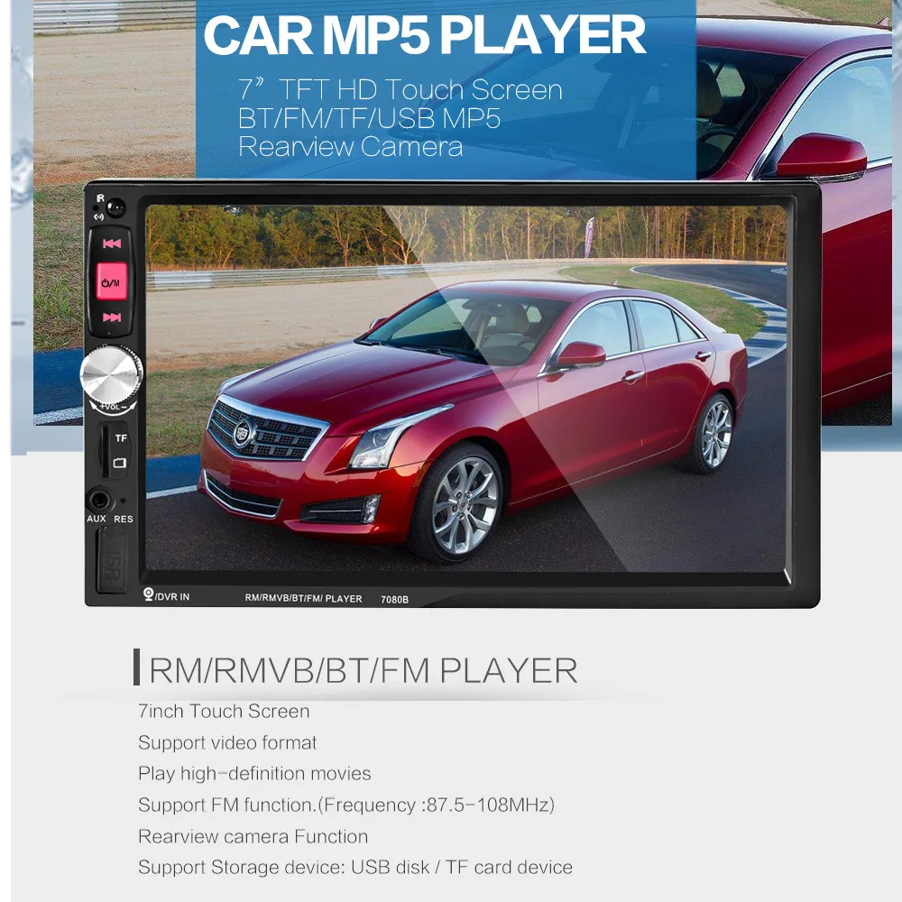 Новый 7 дюймовый HD 2 Din Bluetooth автомобильный аудио стерео FM MP5 плеер с сенсорным