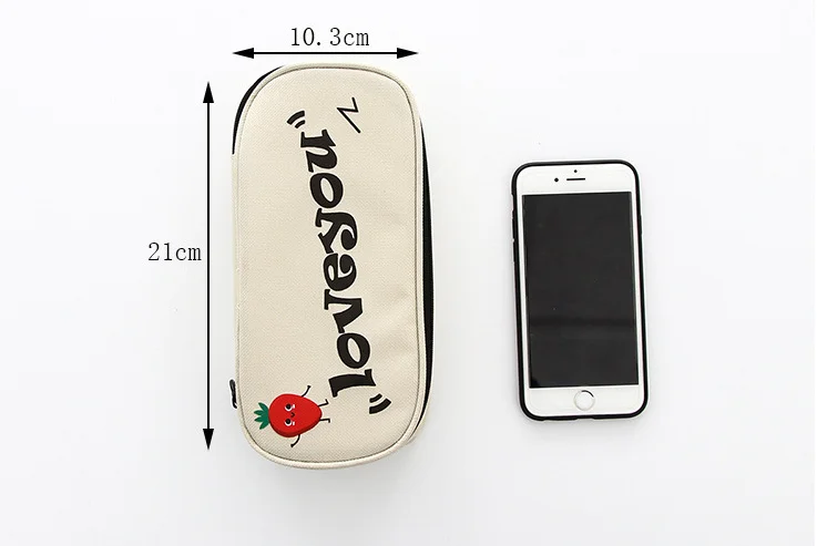 

Fruit canvas Pencil Case large capacity Pencil Bag School Stationery Cosmetic Bag pencil Pouch For school office estojo escolar
