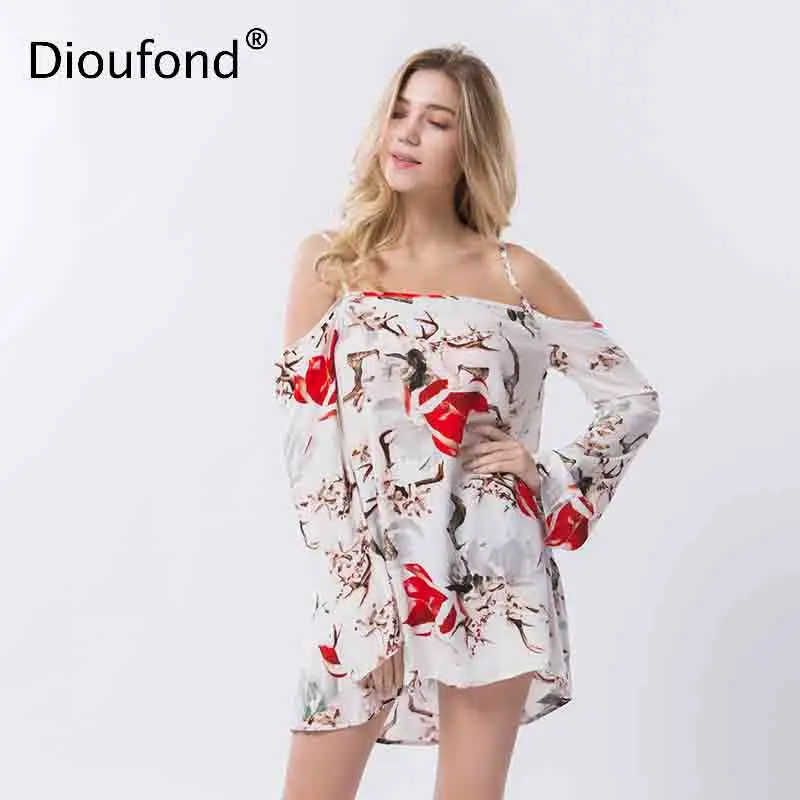 Женская длинная рубашка с открытыми плечами и цветочным принтом|female shirts|ladies