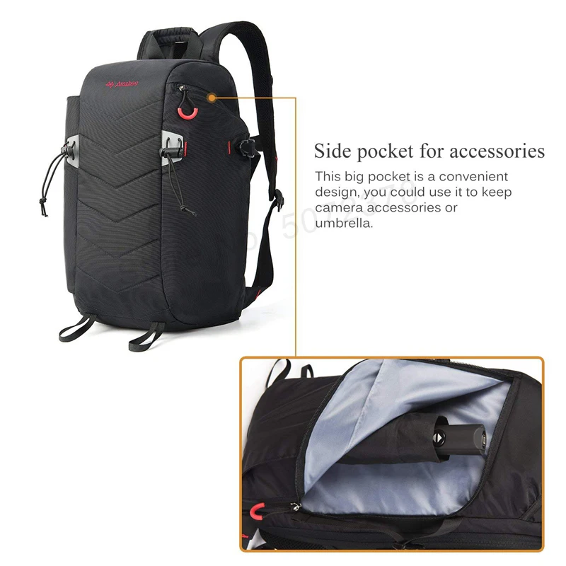 Large Capacity DSLR Camera Bag Outdoor Travel Nylon Waterproof Photography Backpack For Tripod Flash Light Camera w/ Rain Cover