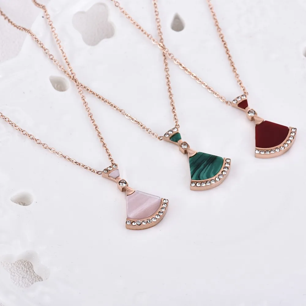 Новинка 2021 юбка-ракушка Веерообразное ожерелье Женский Кристалл от Swarovski белая