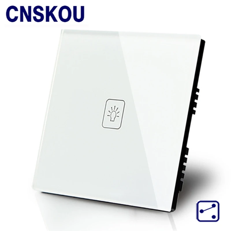 Cnskou UK 1 банда 2way 12 В Настенный умный сенсорный выключатель черная кристальная
