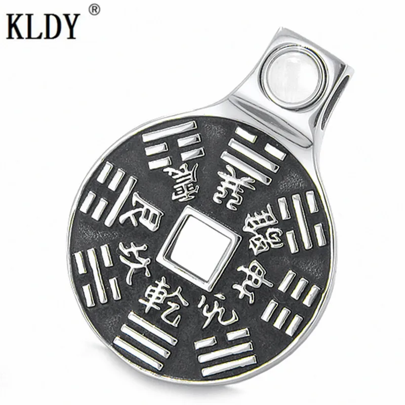 KLDY ожерелье Инь Янь Мужская амулет BaGua Magic Kanji силы природы белый кошачий глаз