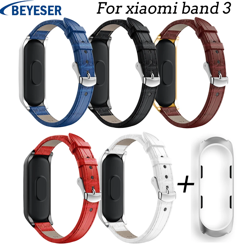 Умный Браслет для Mi Band 3 спортивный кожаный цветной ремешок xiaomi band сменные