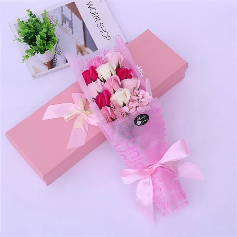

Arificial flower Rose bouquet fake Flower Gift Box Romantic Valentine's day Gift Wedding Decoration Fake Flower Soap rose gift