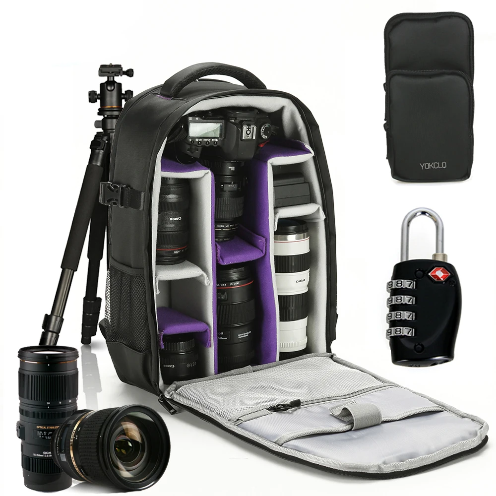Сумка для фотосъемки YOKCLQ DSLR камера сумки через плечо рюкзак ноутбука Canon Nikon