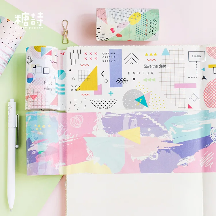 80 мм широкая свежая и милая цветная мировая лента для декорации washi DIY планер