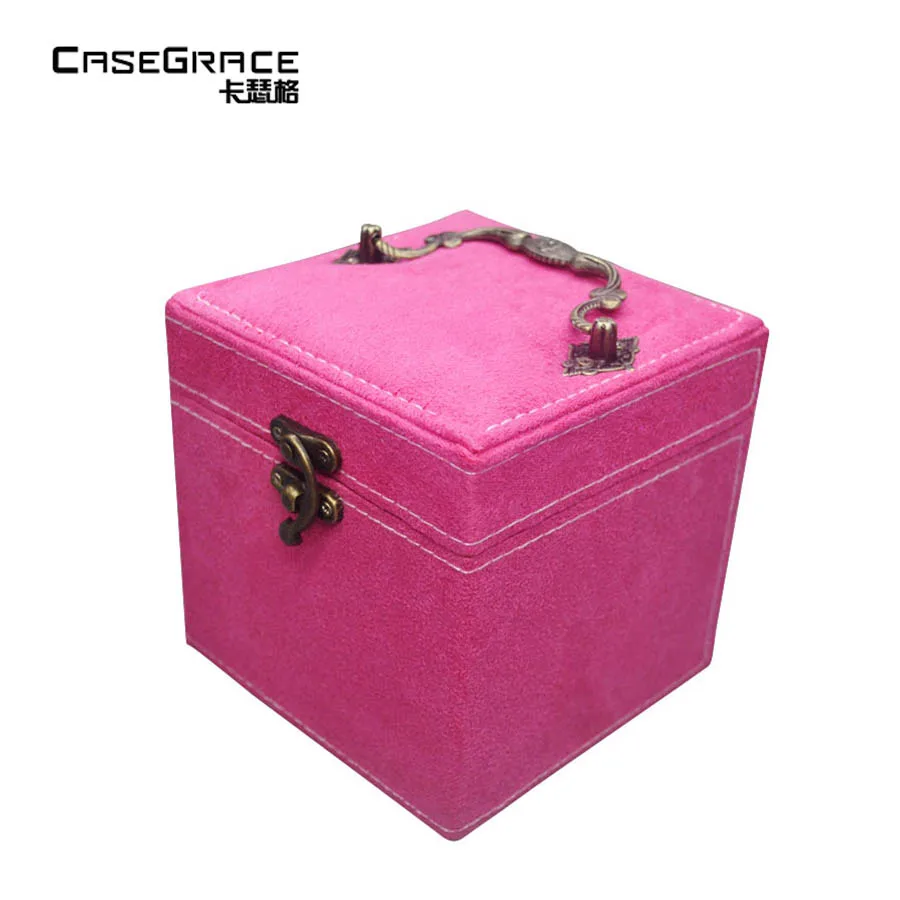

New Fashion Flannelette Jewelry Box Gift Box for Jewelry Packaging Display Exquisite Makeup Case Luxury Jewelry Organizer 3layer