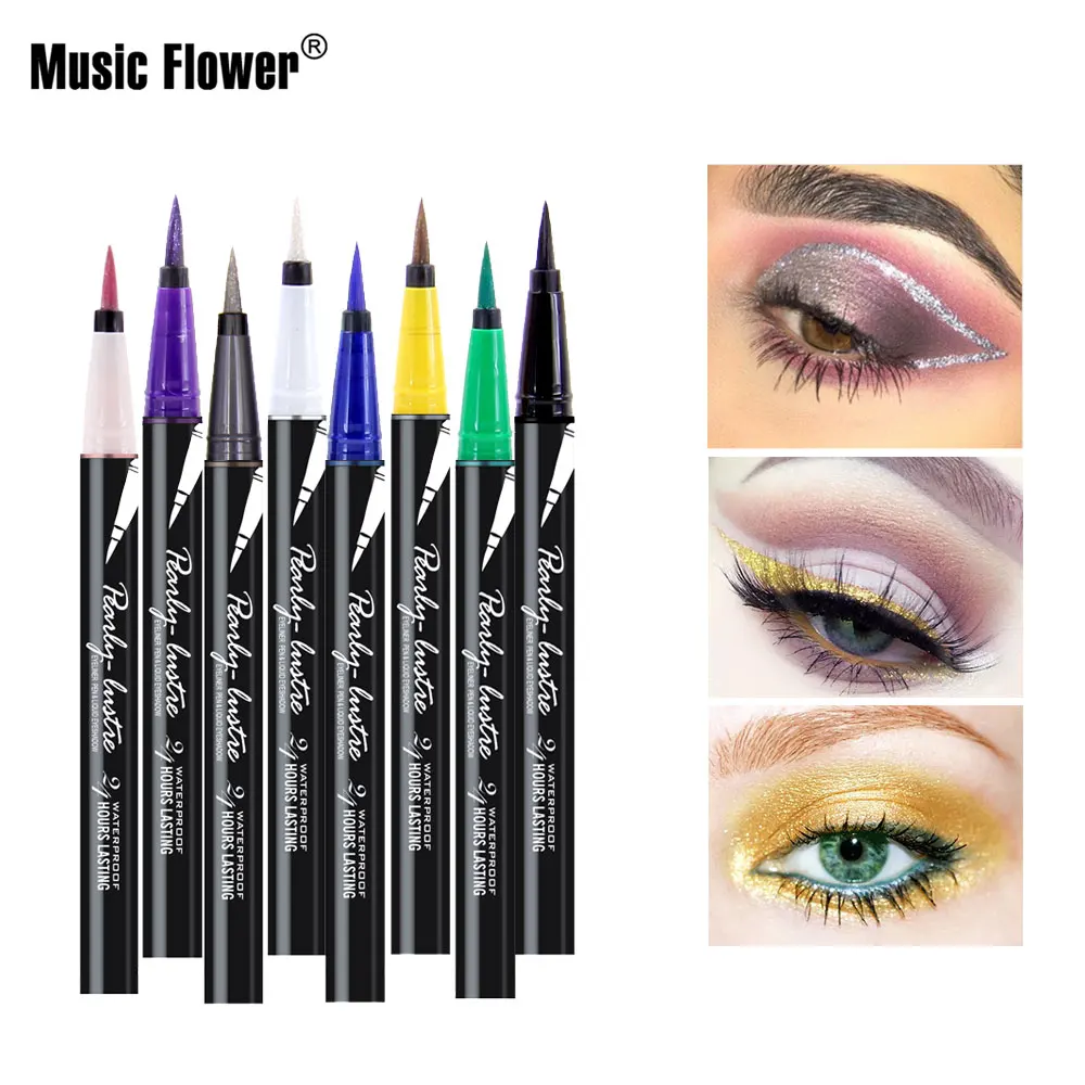 Music Flower 6 цветов Блестящий подводка для глаз карандаш жидкий набор макияжа