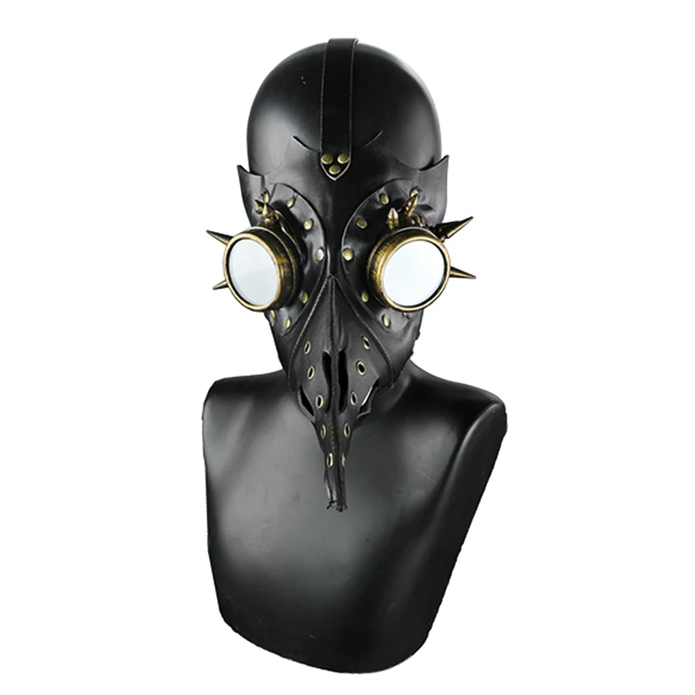 

Steampunk Faux Leather Dark Doctor Mask Medieval History Death Bird Long Beak Mask Halloween Carnival Costume Mask