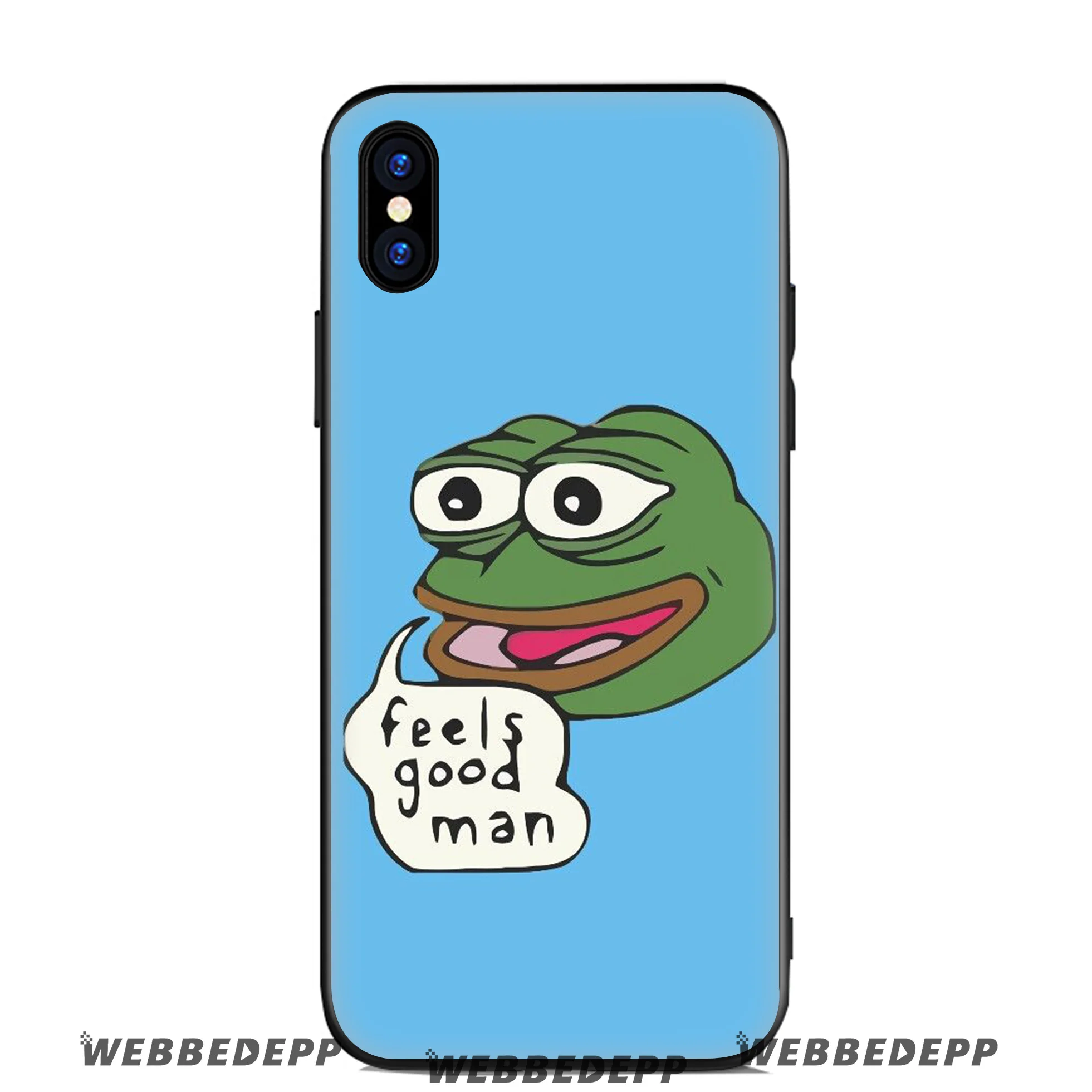 WEBBEDEPP Sad Boy Frog Meme Soft Silicone Case for Apple iPhone 11 Pro Xr Xs Max X or 10 8 7 6 6S Plus 5 5S SE TPU |