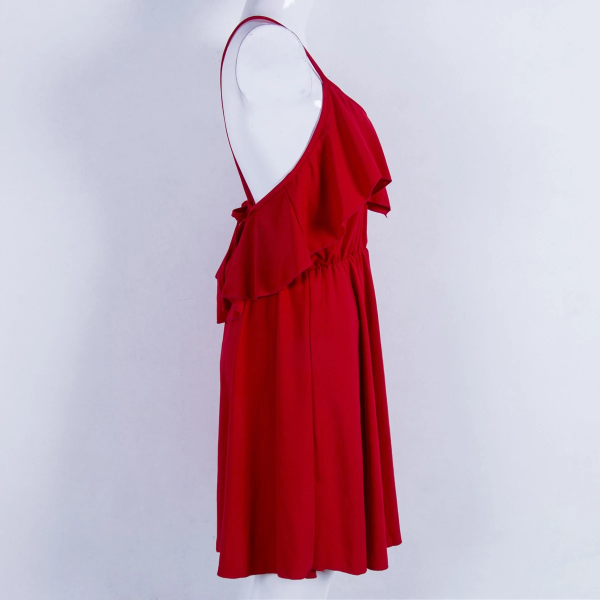 Новинка 2018 женское летнее Короткое мини-платье без рукавов с v-образным вырезом и