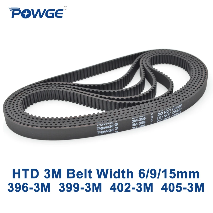 POWGE HTD 3M Зубчатый Ремень C = 396 399 402 405 ширина 6/9/15 мм зубцы 132 133 134 135 HTD3M синхронный 3 м