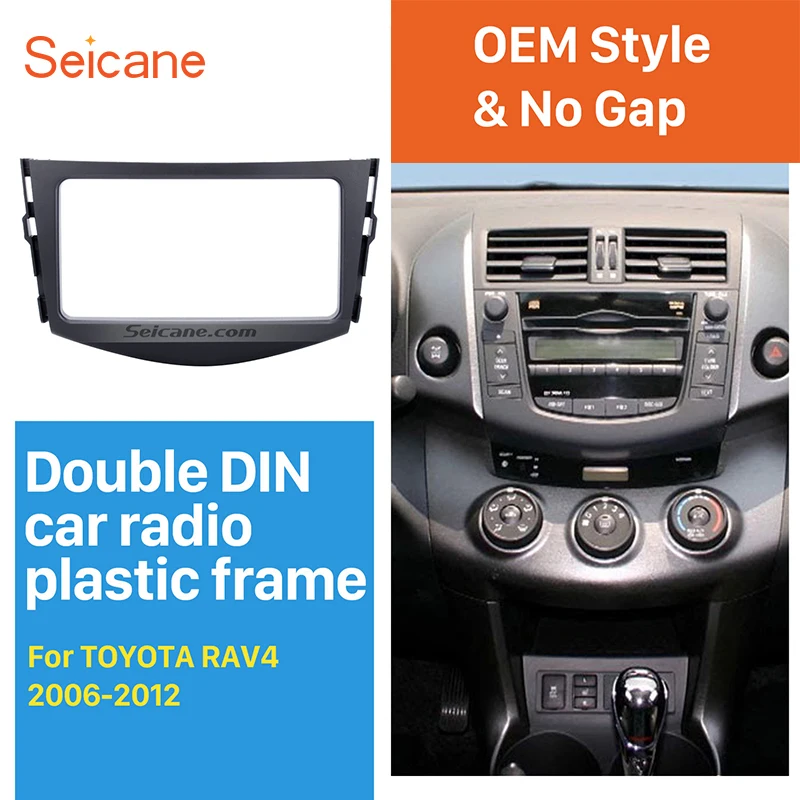 

Seicane Double Din Car Radio Fascia Frame for 2006-2012 TOYOTA RAV4 Stereo Player Surround Panel CD Trim Installation Bezel