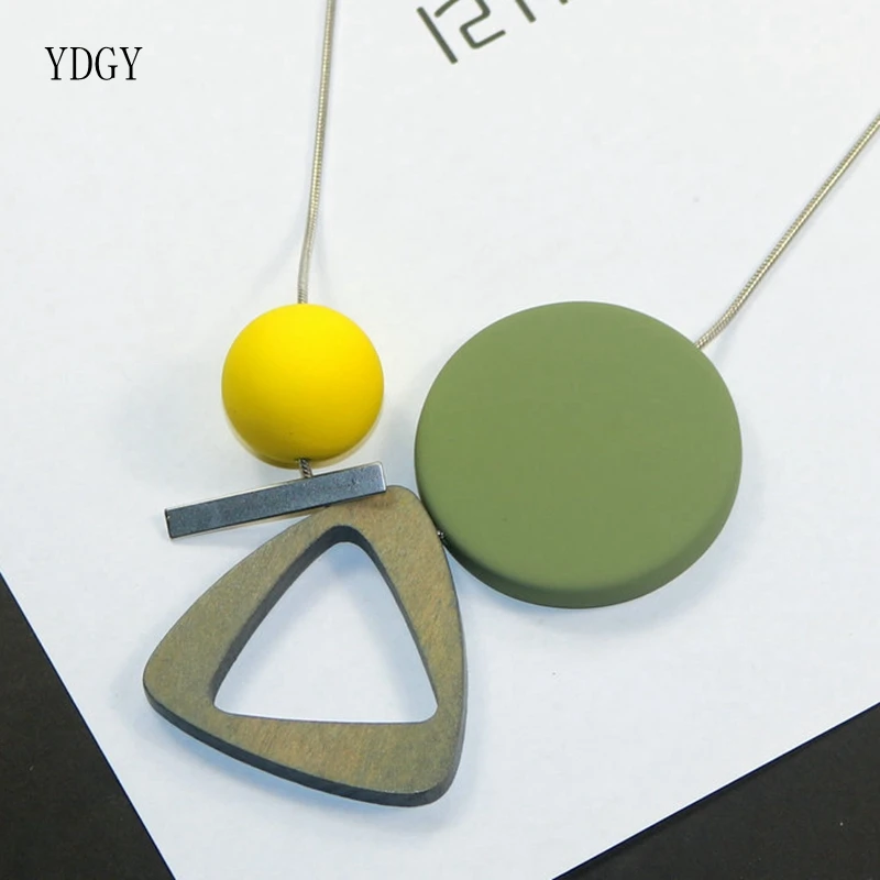 YDGY новые индивидуальные модные деревянные геометрические короткие аксессуары
