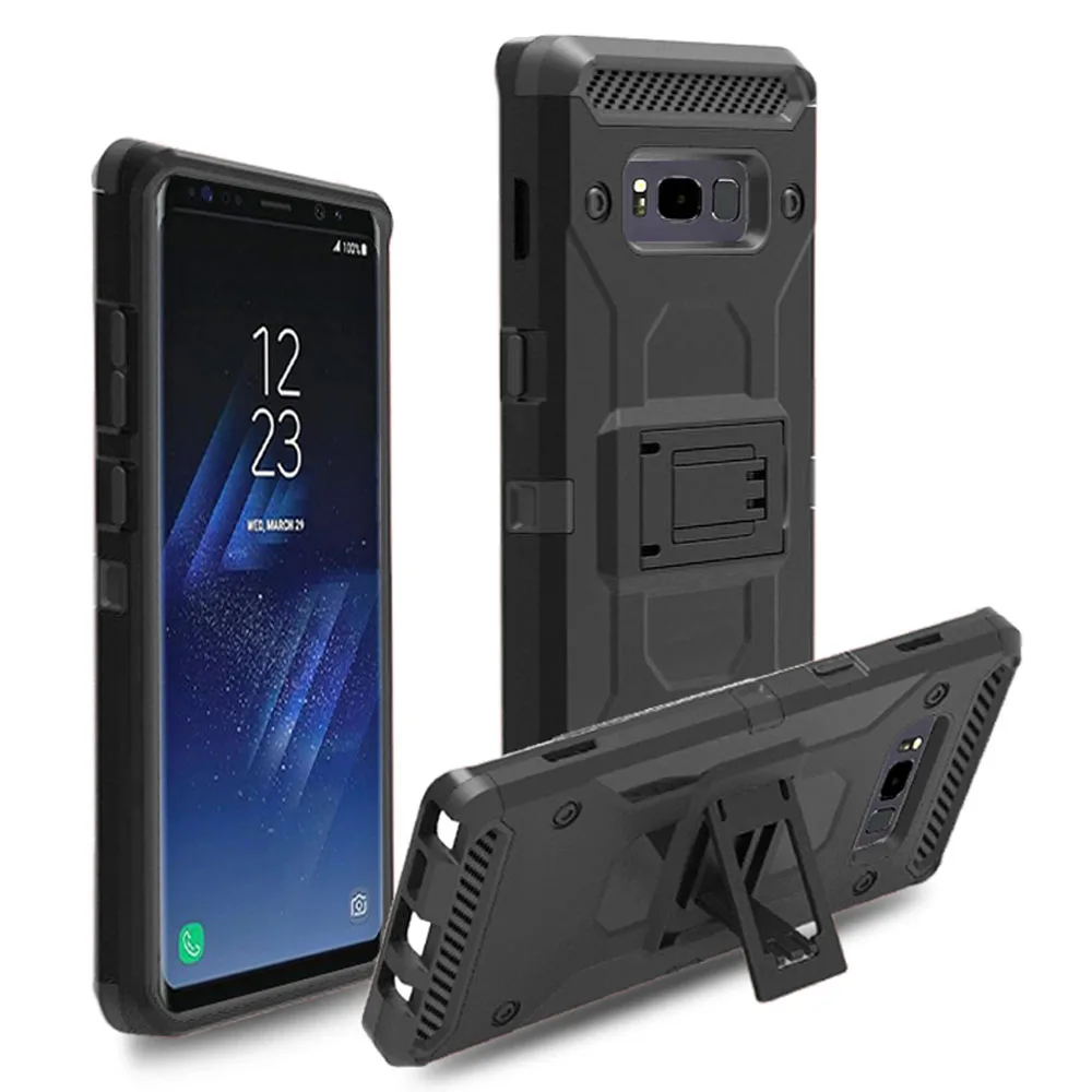 4 In 1 Combo Heavy Duty Shockproof Hybrid Rugged Case With Belt Clip Holster Hard Phone Shell Cover For Samsung Galaxy Note 8 |