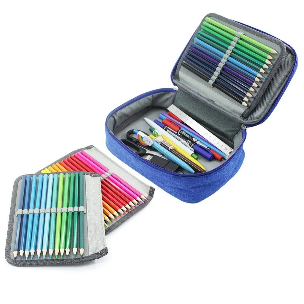 Кавайный чехол для карандаша Сумка Многофункциональная Личность большая молния