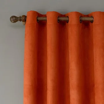 ORANGE Junwell, искусственная замша, ткань, панель, занавески s для гостиной, полузатемненные занавески для спальни, занавески, Пробивка, верхний процесс - Цвет: ORANGE