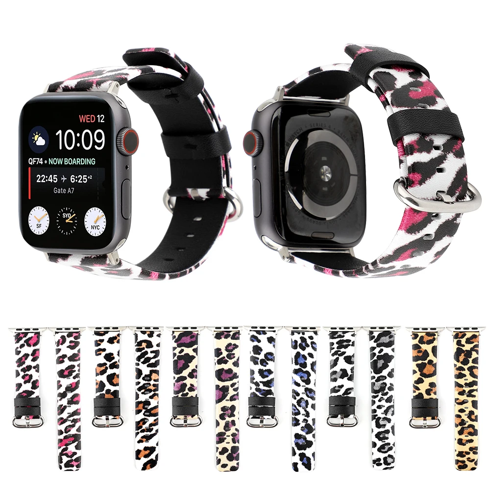 2019 модная обувь из натуральной кожи с леопардовым принтом и ремешок для наручных