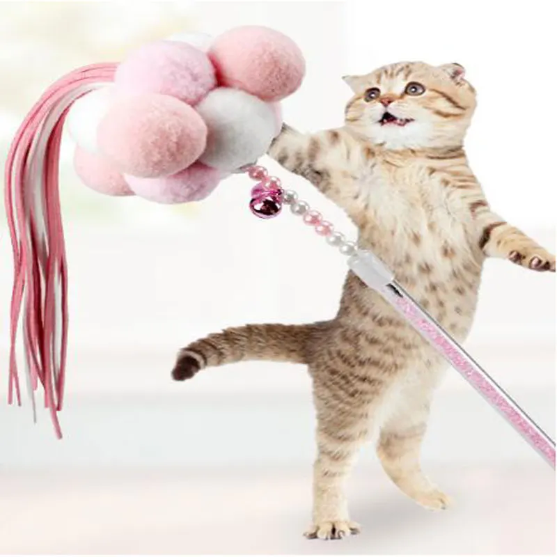 Manual Feather Ball Tassels Cat Bar Fighting Young Into Cats Pet Toys Fairy Playing Sticks | Дом и сад