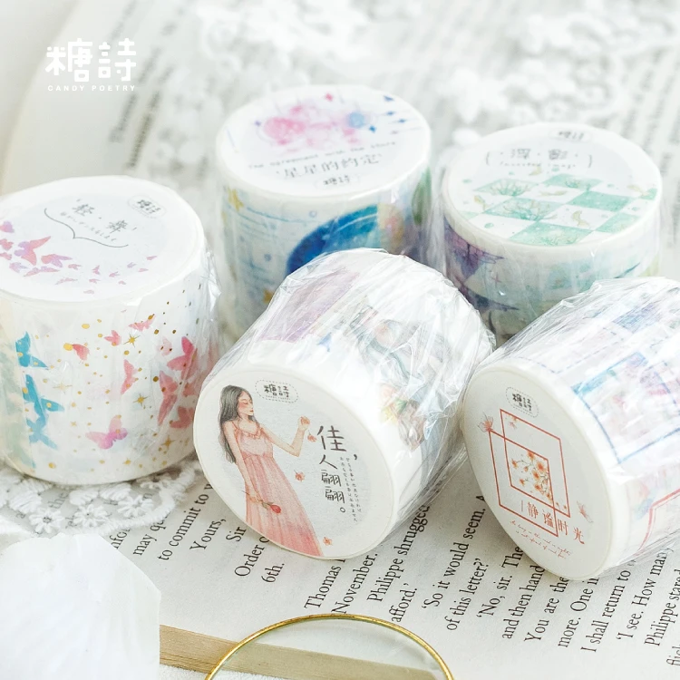

Декоративная бумажная лента washi tape, 5 шт./лот, серия «веселая девушка», Маскировочная лента