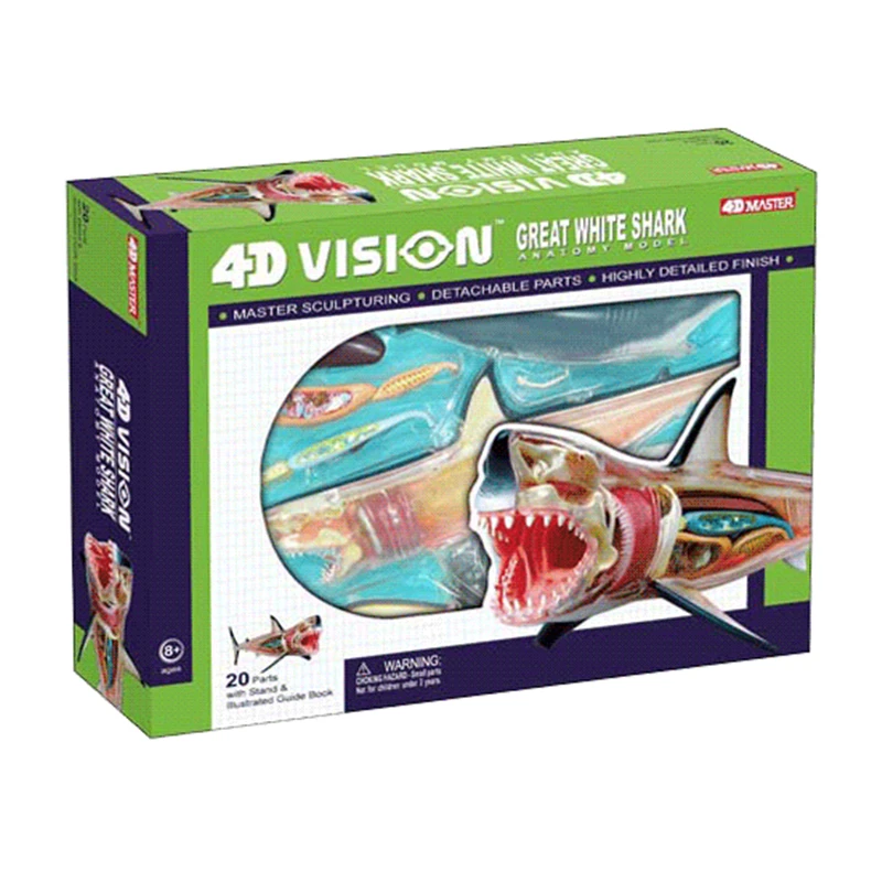 Мастер головоломка Shark 4d игрушка для сборки животных биология орган обучающая