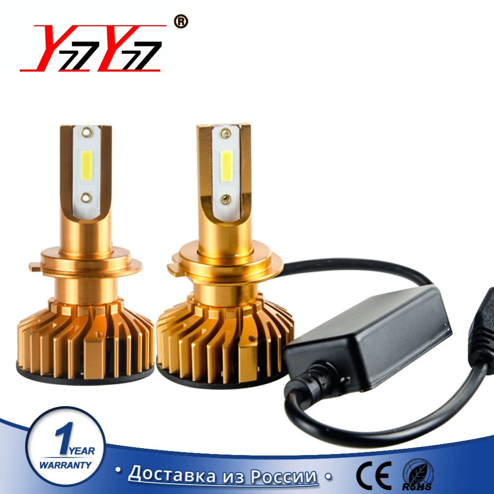 YzzYzz фар автомобиля H7 светодио дный H4 Canbus H1 9005 HB3 9006 HB4 72 W 10000LM 6500 K 12 V 24 авто фары