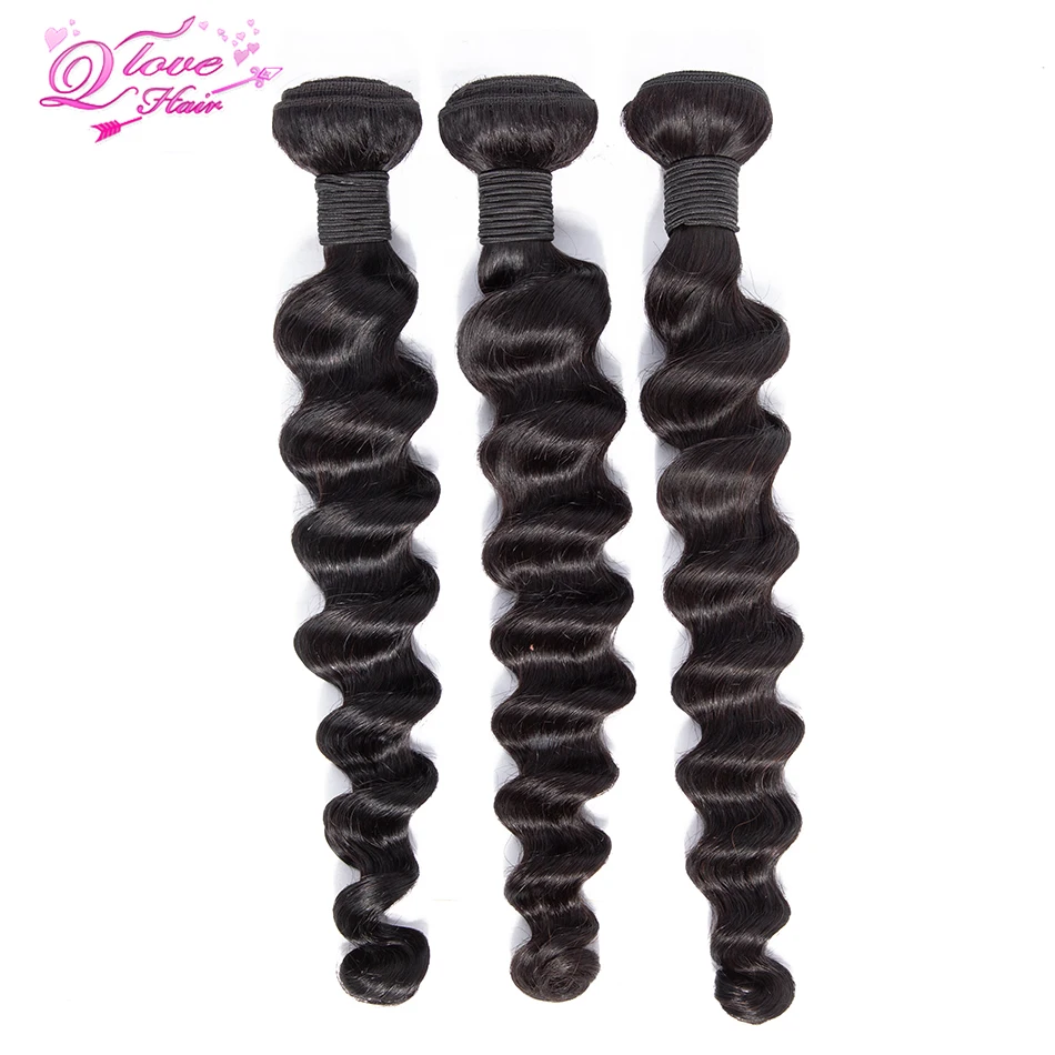 Queen Love Hair 100% человеческие волосы плетение пучки бразильские глубокая волна 3