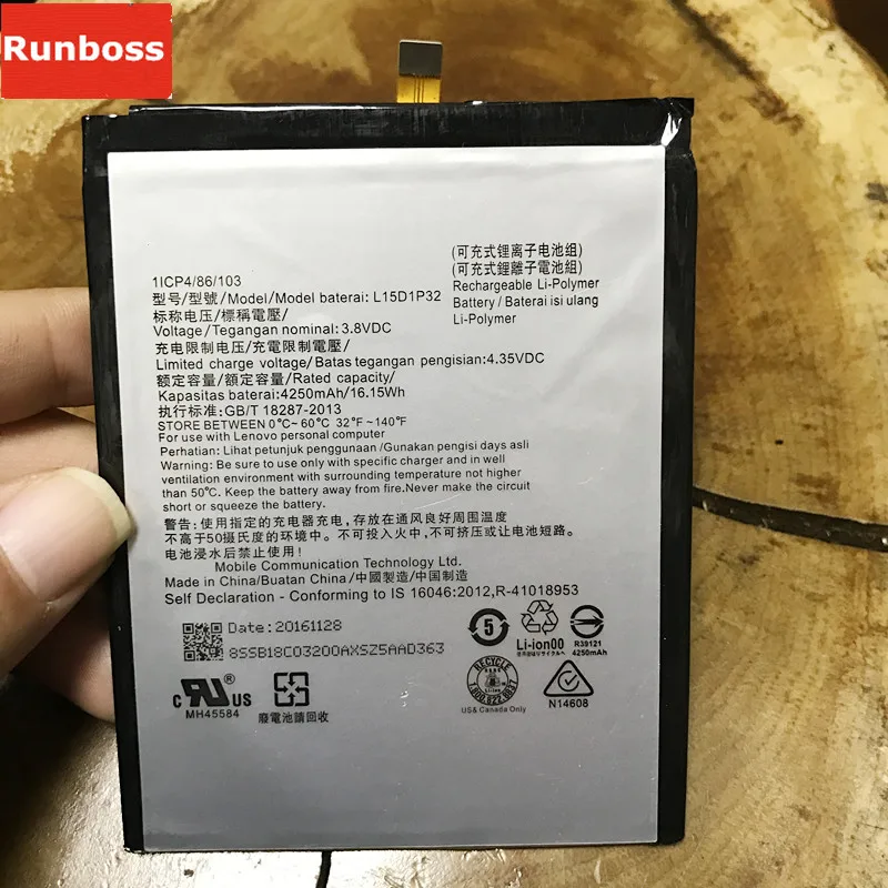 

Оригинальный L15D1P32 4250 мА/ч, батарея для Lenovo Tab3 Tab 3 8 плюс TB-8703F 8703N 8703X 8703 PB1-750N PB1 750N батарея