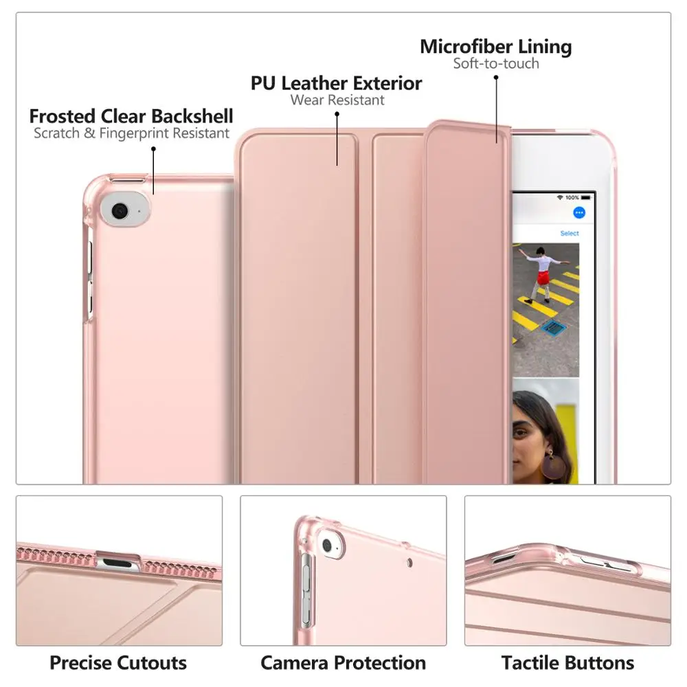 Чехол MoKo для нового iPad Mini 5-го поколения 7 9 дюйма 2019 4 2015 тонкий легкий умный чехол с
