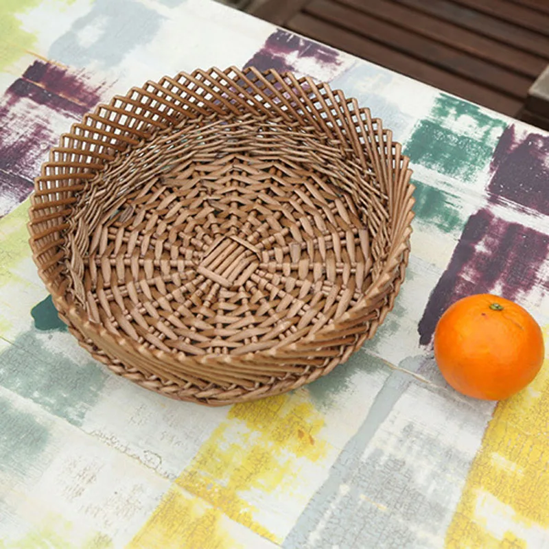 Плетеная натуральная здоровая плетеная корзина для фруктов Бытовая