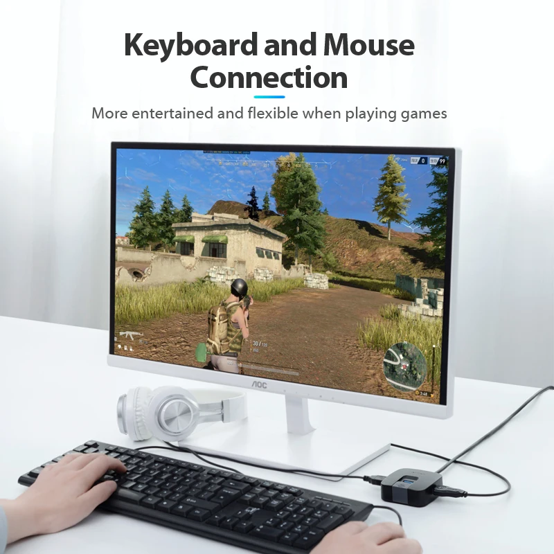 Концентратор Vention с 4 портами USB 3 0 порт питания Micro и держатель для телефона usb