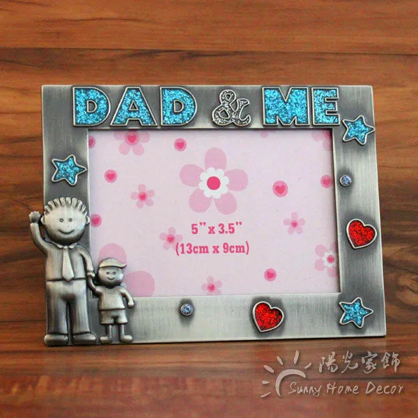 Dad and Me Матери/День отца Подарок Мама& Me/Папа& Me фоторамка из металла Книги по искусству ремесло Домашний настольные украшения - Цвет: Dad and Me