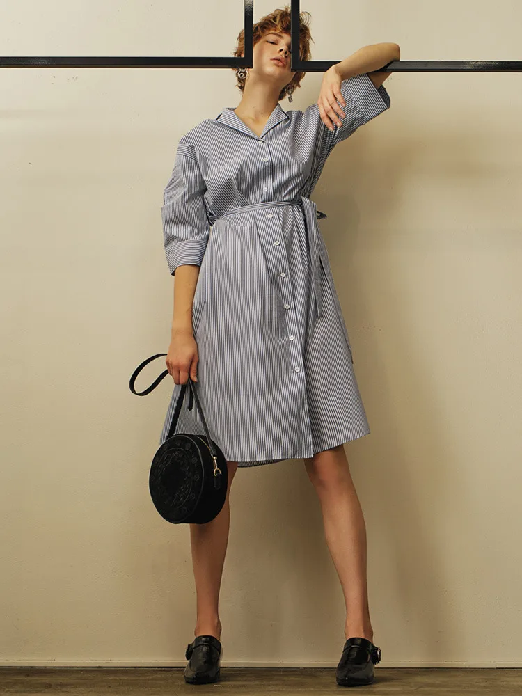 Purebliss 2017 женщин осень старинные 1950-х годов качели полосатый клетчатый Belt Midi Dress |